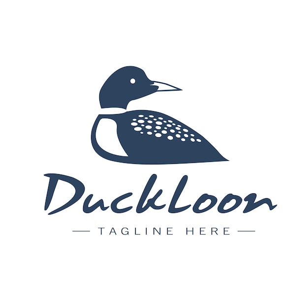 el logotipo del pájaro loon icono diseño vectorial plano ilustración moderna