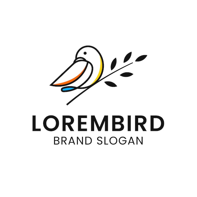 logotipo de pájaro minimalista y creativo para empresas