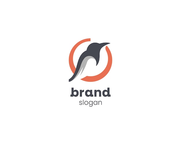 Vector logotipo de pájaro minimalista monograma creativo