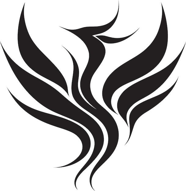 Vector logotipo del pájaro mítico de medianoche llama negra del renacimiento
