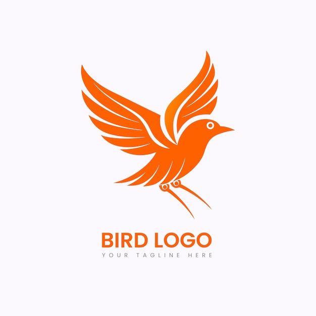 un logotipo de pájaro con un pájaro rojo en él