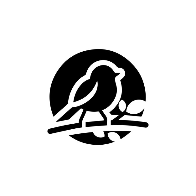 Logotipo del pájaro Pequeño pájaro en el logotipo de la sucursal