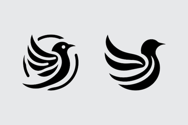 El logotipo del pájaro se puede editar adecuado para compañías aéreas con un estilo retro y vintage
