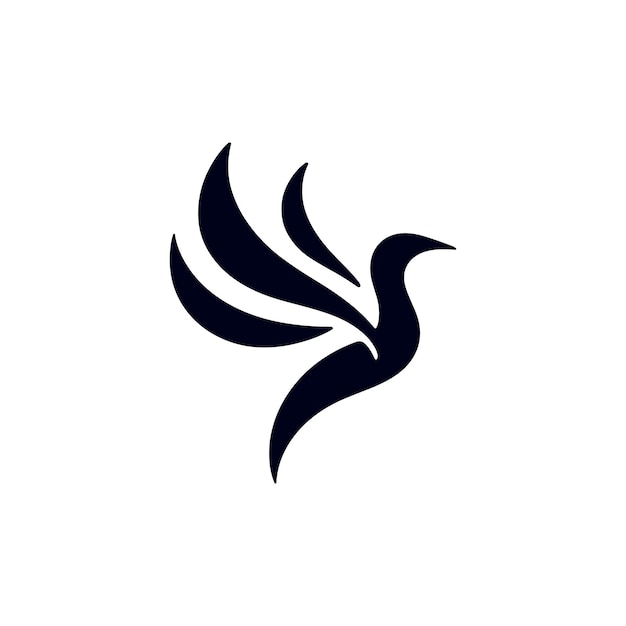 Logotipo de pájaro simple Vector poderoso para una marca de clase
