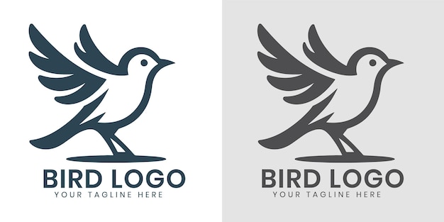 un logotipo para un pájaro y su logotipo