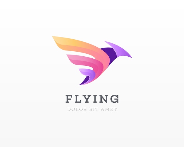 Logotipo de pájaro volador