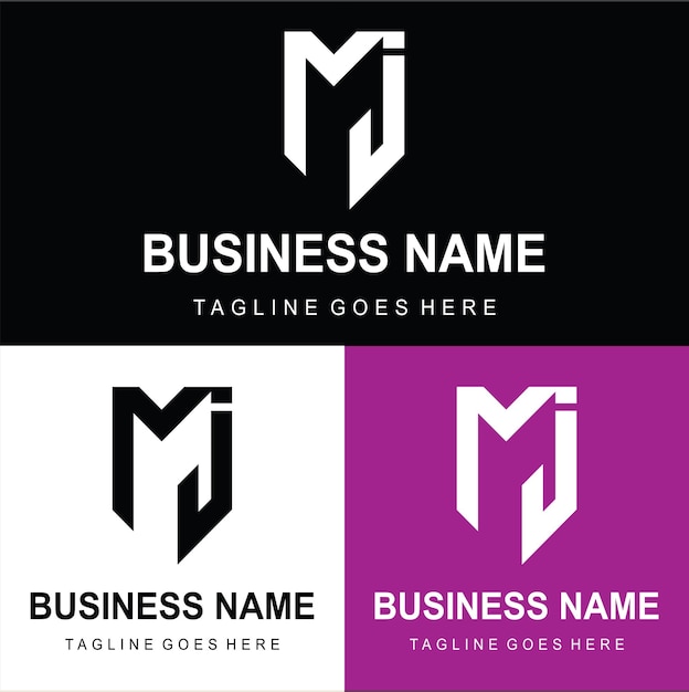 Logotipo de palabra vectorial mjm y jm