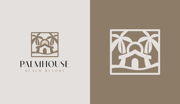 Logotipo de palm house símbolo premium creativo universal plantilla de logotipo de icono de signo vectorial ilustración vectorial