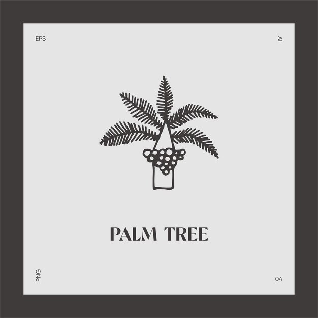 Logotipo de palmera dibujado a mano