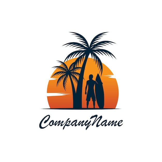 Logotipo de palmera Diseño de ilustración vectorial