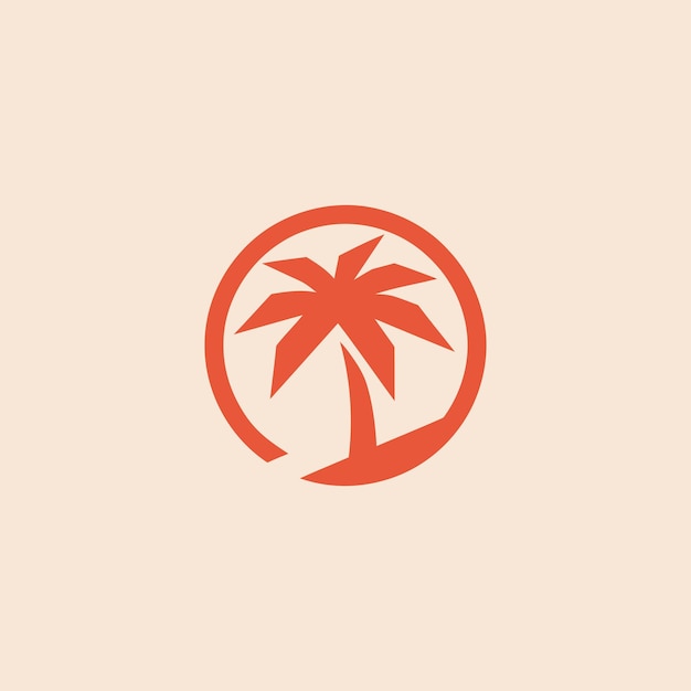 Logotipo de la palmera geométrica simple Un logotipo de la palma limpia con formas afiladas que evocan el paraíso