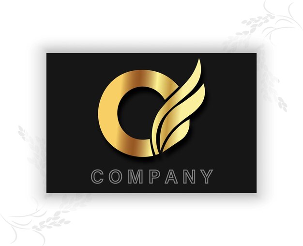 Logotipo de paloma con plantilla de diseño de gradiente dorado