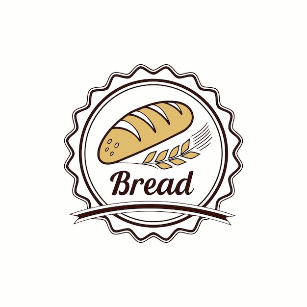 Logotipo de pan con un pan y trigo