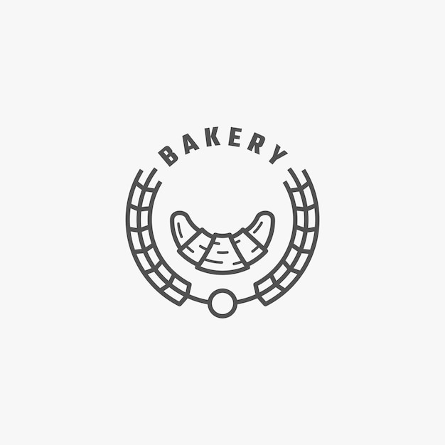 El logotipo de la panadería de arte de línea