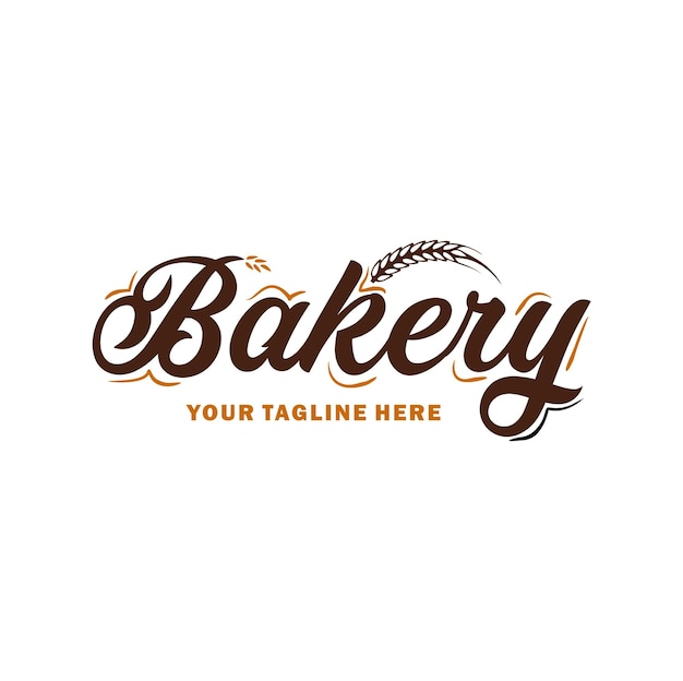 Logotipo de panadería con trigo y texto