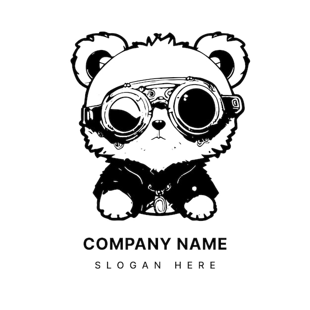 Logotipo de panda Anime kawaii ilustración