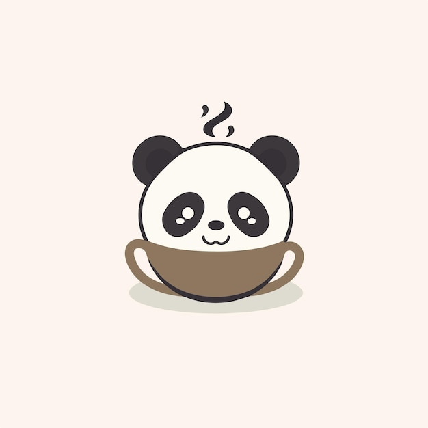 El logotipo del panda en la taza de café es lindo.