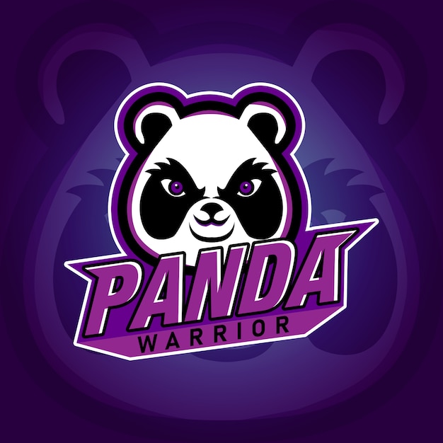 Logotipo de panda warrior e sport gaming