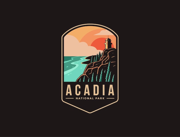 Logotipo del parche del emblema del parque nacional de acadia