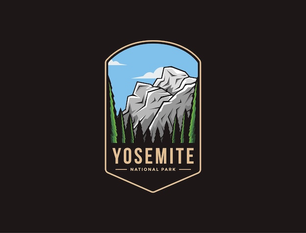 Logotipo del parche del emblema del parque nacional yosemite