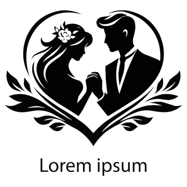 Vector el logotipo de la pareja romántica