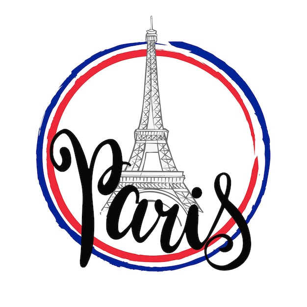 Logotipo de París torre Eiffel símbolos de las letras de la ciudad