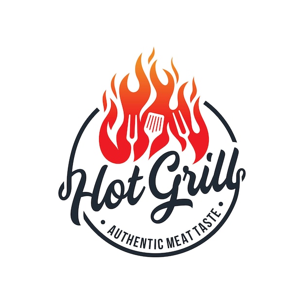 Logotipo de parrilla de barbacoa