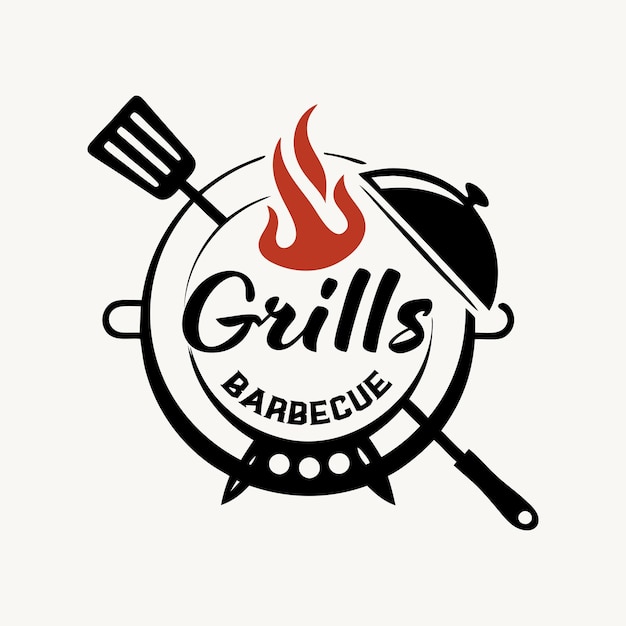 El logotipo de la parrilla de barbacoa
