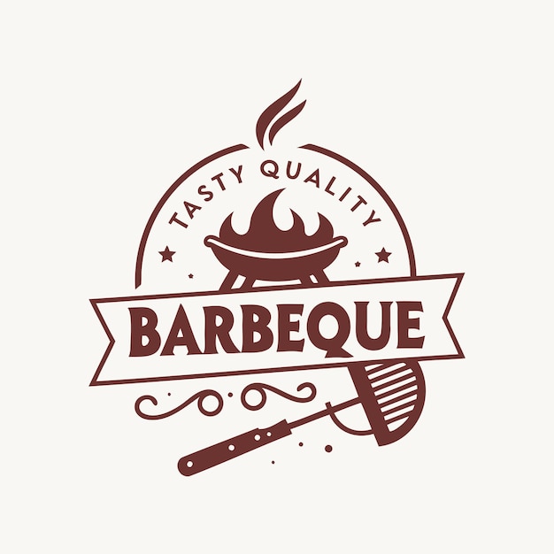 El logotipo de la parrilla de barbacoa