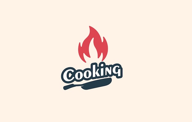 Logotipo de parrilla caliente vectorial y plantillas de logotipo de fuego o cocina