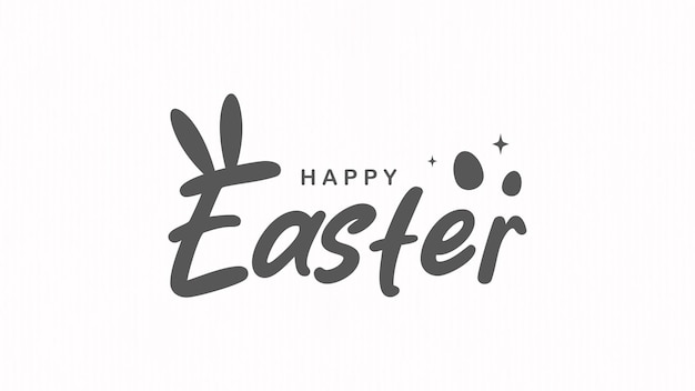 Logotipo de Pascua Tipografía con orejas de conejo