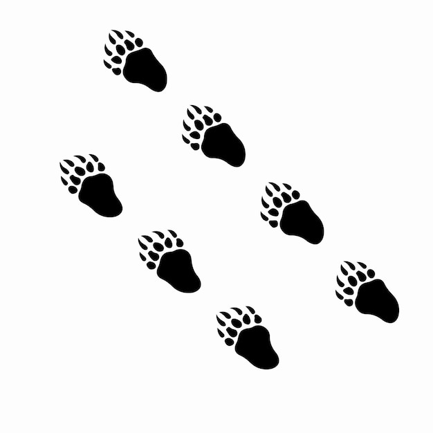 Vector logotipo de paso de oso sobre fondo blanco. diseño de tatuaje de plantilla tribal. ilustración vectorial plana