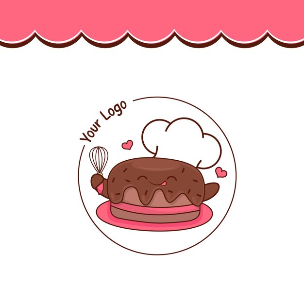 El logotipo del pastel dulce Diseño vectorial
