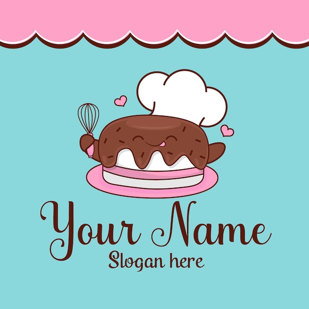 El logotipo del pastel dulce Diseño vectorial
