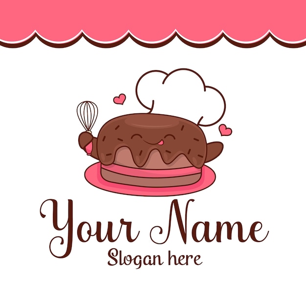 El logotipo del pastel dulce Diseño vectorial