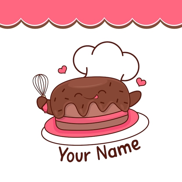 El logotipo del pastel dulce Diseño vectorial