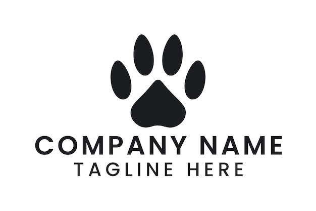 El logotipo de la pata de mascota