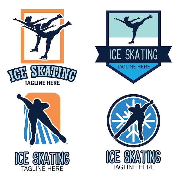 Logotipo de patinaje sobre hielo