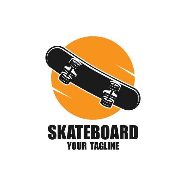 El logotipo de patinaje vintage de la tienda de skate del club de skate es adecuado para la marca de ropa, la insignia, el emblema de la tienda, la ropa, el diseño de la camiseta.