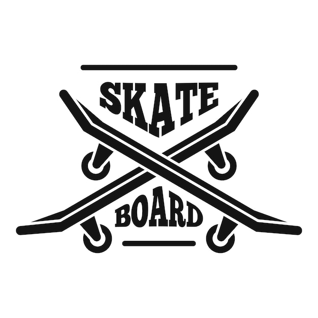 Vector logotipo de patineta hipster ilustración sencilla del logotipo vectorial de skate hipster para diseño web aislado sobre fondo blanco