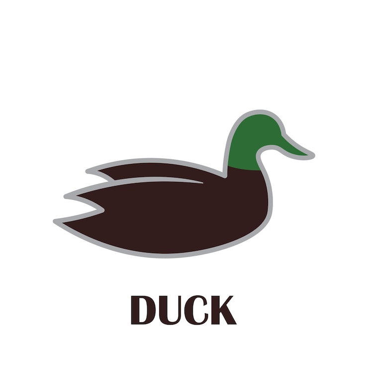 Vector logotipo de pato con diseño minimalista