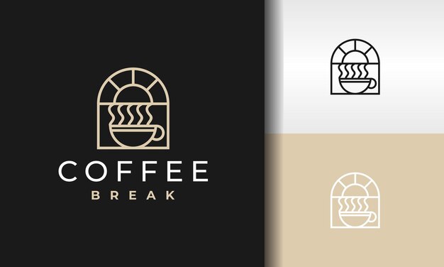 El logotipo de la pausa para el café por la mañana