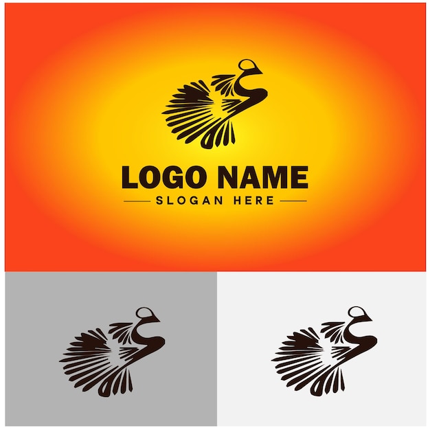Vector logotipo de pavo real icono de estilo de lujo empresa marca negocio plantilla de logotipo de pavo real vector editable