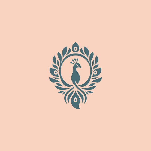 Logotipo del pavo real Un vibrante logotipo de pavo real que simboliza la belleza, el orgullo y la elegancia