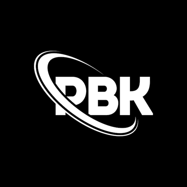 Vector el logotipo pbk, la letra pbk, el diseño del logotipo de la carta pbk, las iniciales pbk, vinculado con un círculo y un monograma en mayúsculas, el logotipo de pbk, tipografía para negocios tecnológicos y marca inmobiliaria.