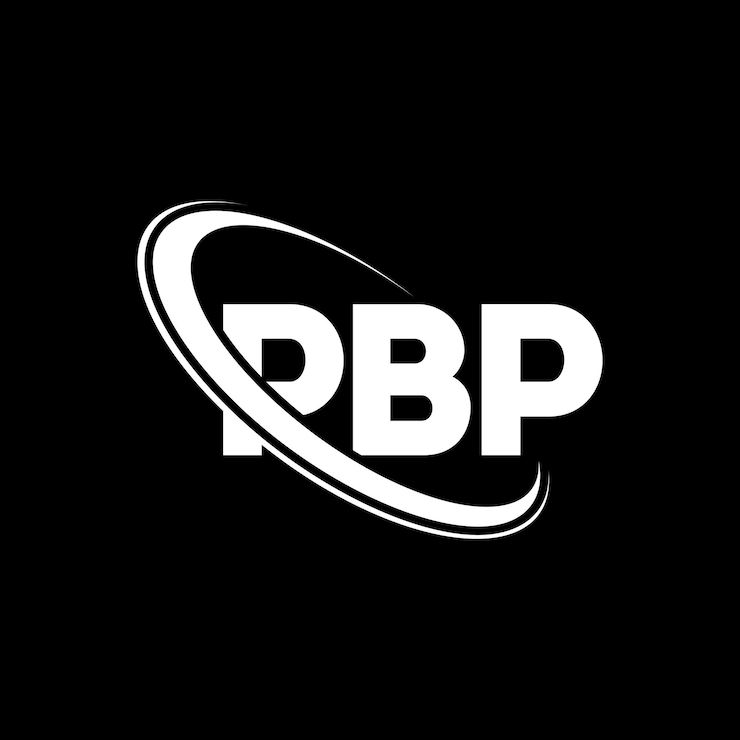 Vector el logotipo pbp, la letra pbp, el diseño del logotipo de la carta pbp, las iniciales, el logotipo de pbp vinculado con un círculo y un monograma en mayúscula, la tipografía de pbp para el negocio tecnológico y la marca inmobiliaria.