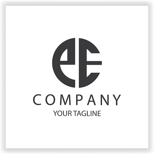 Logotipo PE monograma sencillo y moderno círculo de color negro plantilla de diseño de vector elegante premium eps 10