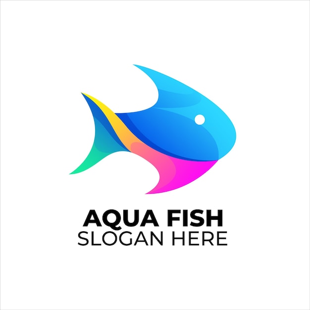 Logotipo de peces acuáticos estilo degradado colorido