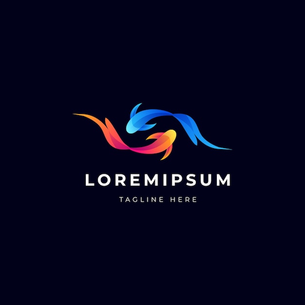 Logotipo de peces de colores