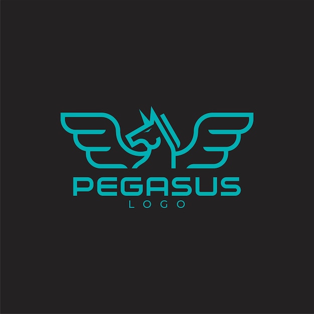 Logotipo de pegaso simple y moderno.